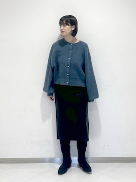 「アイテム（カーディガン/ボレロ）」を使った、sakiさん（レディース・162cm・30代）の冬コーディネート