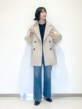 「A part by（アパートバイ）のアイテム（チェスターコート）」を使った、sakiさん（レディース・162cm）の冬コーディネート