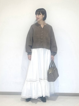 「アイテム（ボストンバッグ）」を使った、sakiさん（レディース・162cm・30代）の秋コーディネート