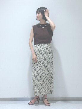 「ハイネックトップス」｜sakiさん（レディース・162cm）の夏コーディネート