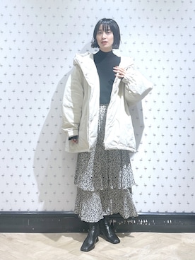 「A part by（アパートバイ）のアイテム（ダウンジャケット/コート）」を使った、sakiさん（レディース・162cm）の秋コーディネート
