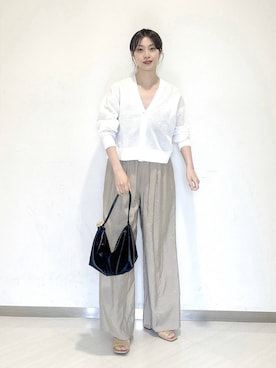 「A part by（アパートバイ）のハートモチーフバッグ（ショルダーバッグ、ブラック系）」を使った、sakiさん（レディース・162cm）の春コーディネート