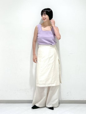 「アイテム（タンクトップ）」を使った、sakiさん（レディース・162cm・30代）の夏コーディネート