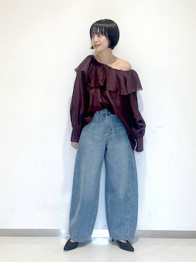 「アイテム（デニムパンツ）」を使った、sakiさん（レディース・162cm・30代）の夏コーディネート