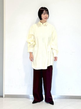 「アイテム（シャツワンピース）」を使った、sakiさん（レディース・162cm）の秋コーディネート