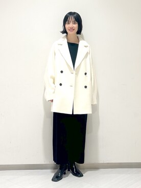 「A part by（アパートバイ）のアイテム（チェスターコート）」を使った、sakiさん（レディース・162cm）の秋コーディネート