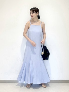 「A part by（アパートバイ）のネックカフ（ネックレス、シルバー系）」を使った、sakiさん（レディース・162cm）の春コーディネート