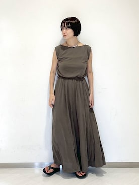 「A part by（アパートバイ）のネックカフ（ネックレス）」を使った、sakiさん（レディース・162cm）の夏コーディネート