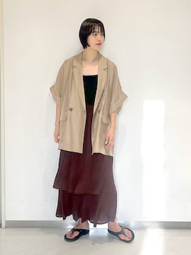 「アイテム（テーラードジャケット）」を使った、sakiさん（レディース・162cm・30代）の秋コーディネート