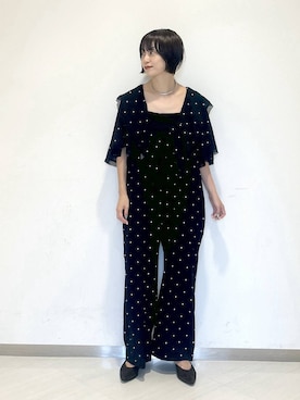 「アイテム（つなぎ/オールインワン）」を使った、sakiさん（レディース・162cm）の秋コーディネート