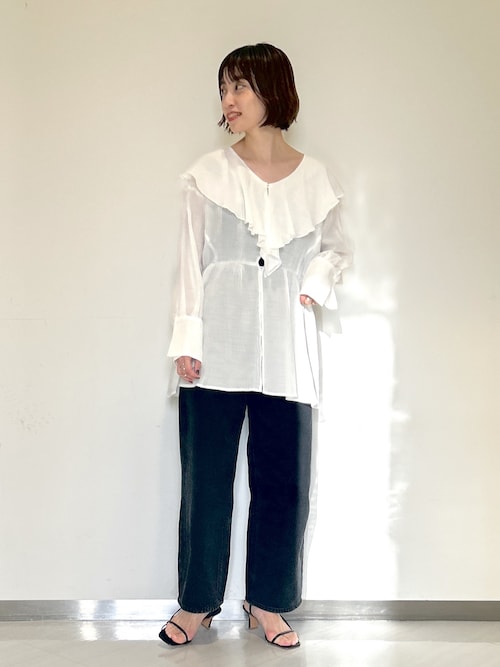 apart by lowrys - アパートバイローリーズ　ヨウリュウフリルブラウス セール】ヨウリュウフリルブラウス（シャツ/ブラウス）｜A part