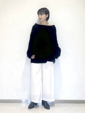 「アイテム（スラックス）」を使った、sakiさん（レディース・162cm・30代）の秋コーディネート