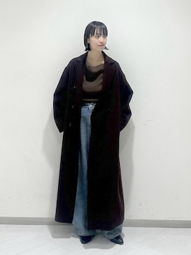 「アイテム（チェスターコート）」を使った、sakiさん（レディース・162cm・30代）の冬コーディネート