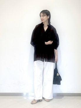 「A part by（アパートバイ）のハートモチーフバッグ（ショルダーバッグ、ブラック系）」を使った、sakiさん（レディース・162cm）の春コーディネート