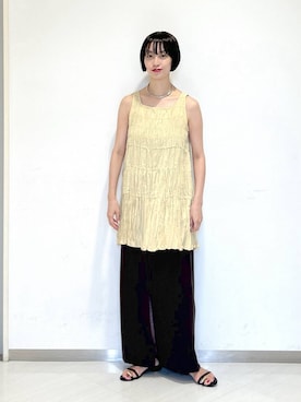 「A part by（アパートバイ）のネックカフ（ネックレス）」を使った、sakiさん（レディース・162cm）の夏コーディネート