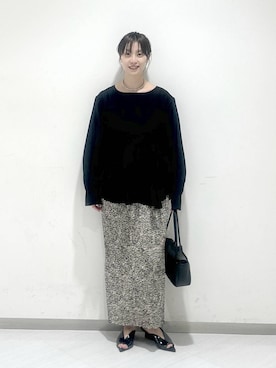 「A part by（アパートバイ）のネックカフ（ネックレス、シルバー系）」を使った、sakiさん（レディース・162cm）の春コーディネート