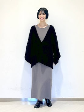 「A part by（アパートバイ）のネックカフ（ネックレス）」を使った、sakiさん（レディース・162cm・30代）の冬コーディネート