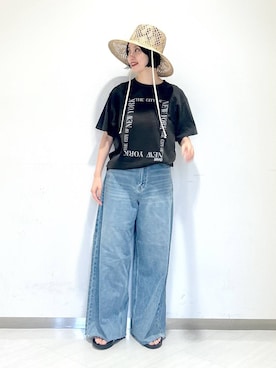 「アイテム（帽子）」を使った、sakiさん（レディース・162cm・30代）の夏コーディネート