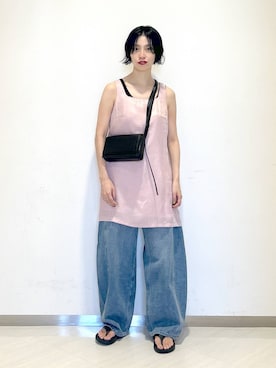 「A part by（アパートバイ）のスクエアミニショルダー（ショルダーバッグ）」を使った、sakiさん（レディース・162cm）の夏コーディネート