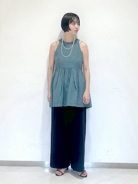 「アイテム（スラックス）」を使った、sakiさん（レディース・162cm）の夏コーディネート