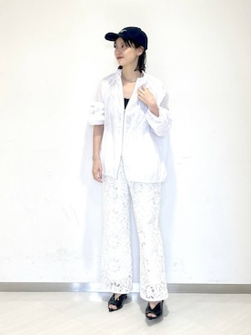 「A part by（アパートバイ）のネックカフ（ネックレス、シルバー系）」を使った、sakiさん（レディース・162cm）の春コーディネート