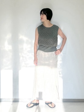 「アイテム（ニット/セーター）」を使った、sakiさん（レディース・162cm・30代）の夏コーディネート