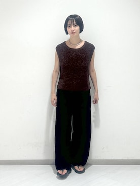 「アイテム（ニット/セーター）」を使った、sakiさん（レディース・162cm・30代）の夏コーディネート