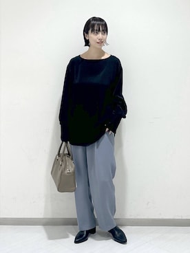 「アイテム（スラックス）」を使った、sakiさん（レディース・162cm・30代）の秋コーディネート