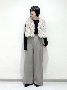 「アイテム（ベスト）」を使った、sakiさん（レディース・162cm・30代）の秋コーディネート
