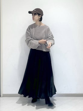 「アイテム（キャップ）」を使った、sakiさん（レディース・162cm・30代）の秋コーディネート