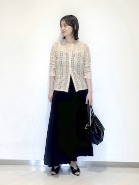 「A part by（アパートバイ）のハートモチーフバッグ（ショルダーバッグ、ブラック系）」を使った、sakiさん（レディース・162cm）の春コーディネート