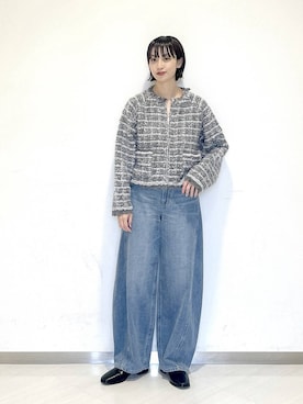 「アイテム（デニムパンツ）」を使った、sakiさん（レディース・162cm・30代）の秋コーディネート