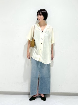 「ロングスカート」｜「アイテム（シャツ/ブラウス）」を使った、sakiさん（レディース・162cm・30代）の秋コーディネート