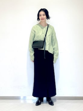 「A part by（アパートバイ）のスクエアミニショルダー（ショルダーバッグ）」を使った、sakiさん（レディース・162cm）の秋コーディネート