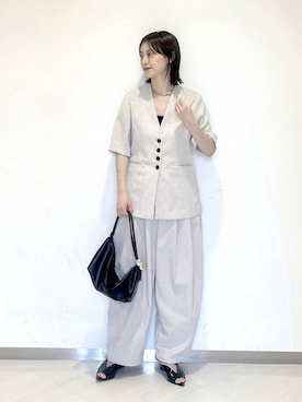 「A part by（アパートバイ）のネックカフ（ネックレス、シルバー系）」を使った、sakiさん（レディース・162cm）の春コーディネート