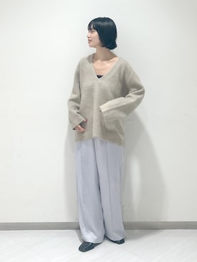 「サテンパンツ」｜「アイテム（ブーツ）」を使った、sakiさん（レディース・162cm）の秋コーディネート