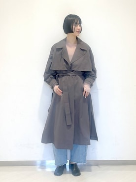 「アイテム（トレンチコート）」を使った、sakiさん（レディース・162cm・30代）の春コーディネート