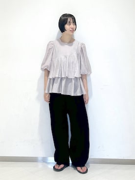 「A part by（アパートバイ）のネックカフ（ネックレス）」を使った、sakiさん（レディース・162cm）の夏コーディネート