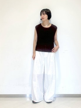 「アイテム（ニット/セーター）」を使った、sakiさん（レディース・162cm・30代）の夏コーディネート