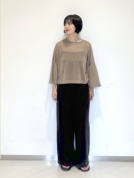 「A part by（アパートバイ）のネックカフ（ネックレス）」を使った、sakiさん（レディース・162cm）の夏コーディネート