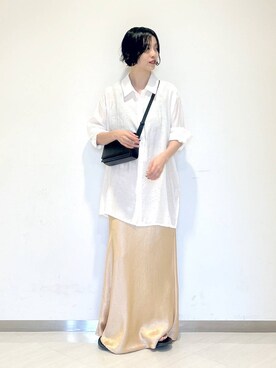 「A part by（アパートバイ）のスクエアミニショルダー（ショルダーバッグ）」を使った、sakiさん（レディース・162cm）の夏コーディネート
