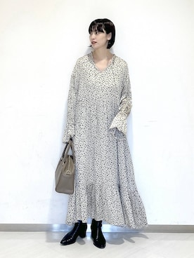 「アイテム（ワンピース/ドレス）」を使った、sakiさん（レディース・162cm・30代）の秋コーディネート