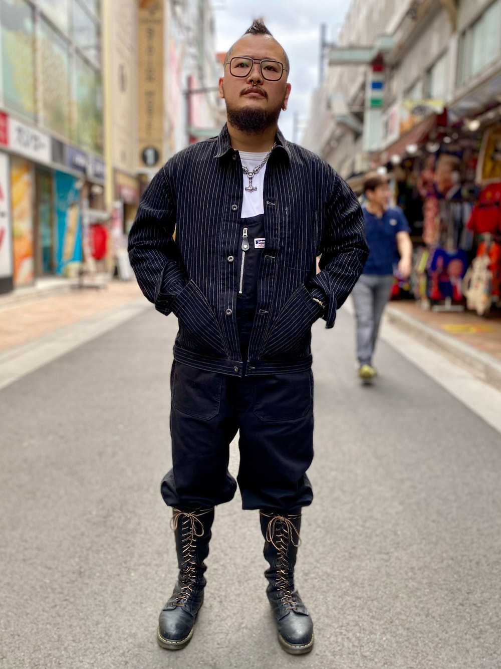 schottのカバーオールを使った「デニムジャケット」の人気ファッション