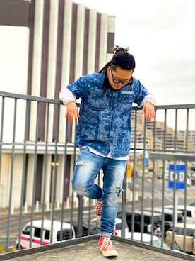 「アイテム（トップス）」を使った、ᛚᛁᛚᛚᛖ ᛒᛖᚱᛋᛖᚱᚴᚱさん（メンズ・165cm）の春コーディネート