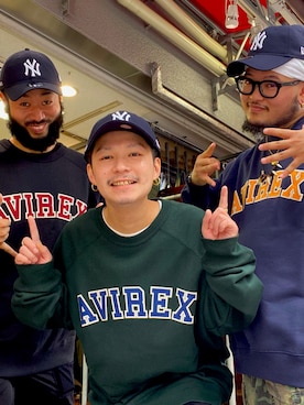 「AVIREX（アヴィレックス）のアイテム（キャップ）」を使った、ᛚᛁᛚᛚᛖ ᛒᛖᚱᛋᛖᚱᚴᚱさん（メンズ・165cm）の秋コーディネート