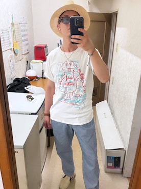 「JOURNAL STANDARD relume（ジャーナルスタンダード　レリューム）のアイテム（帽子）」を使った、UGOSAさん（メンズ・174cm）の夏コーディネート