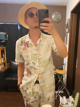 「JOURNAL STANDARD relume（ジャーナルスタンダード　レリューム）のアイテム（帽子）」を使った、UGOSAさん（メンズ・174cm）の夏コーディネート