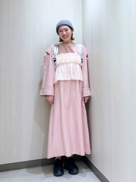 「アイテム（バックパック/リュック、シルバー系）」を使った、おかゆ❤︎彡さん（レディース・158cm）の春コーディネート