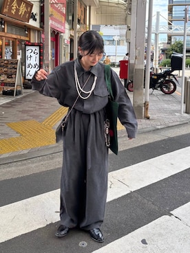 「アイテム（サロペット/オーバーオール）」を使った、おかゆ❤︎彡さん（レディース・158cm・20代）の秋コーディネート