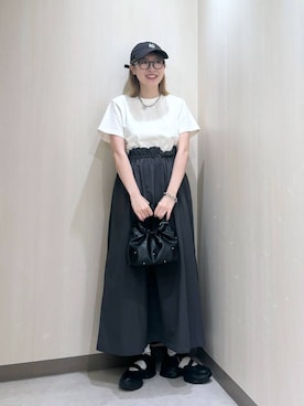 「アイテム（キャップ）」を使った、おかゆ❤︎彡さん（レディース・158cm・20代）の春コーディネート